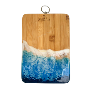 Coastal Style Wooden Towel Hook With Resin Wave Inlay For Bathroom Storage - Product Image 3