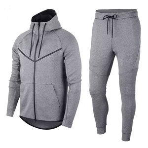 Conjunto de chándal con capucha, traje de chándal ligero con cremallera completa, conjunto de Jogger de último diseño liso, ropa deportiva personalizada - Product Image 1