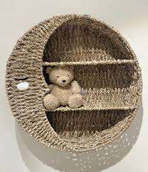 Estante infantil de alta calidad en forma de luna, de mimbre natural, decoración de pared para habitación infantil, adorable almacenamiento y exhibición para guardería. - Product Image 5