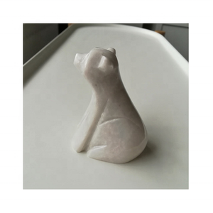 รูปปั้นหมีขั้วโลกหินอ่อนสีขาวแกะสลักด้วยมือวัสดุหิน - Product Image 2