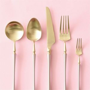 Juego de Cubiertos Modernos, Utensilios de Cocina, Vajilla de Acero Inoxidable, Cuchara de Acero Inoxidable, Tenedor de Acero Inoxidable, Cuchillo de Acero Inoxidable, Elegante - Product Image 3