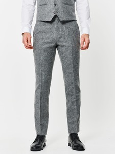 Traje de Tres Piezas para Hombre, Gris, de Lana, Estilo Británico, Corte Entallado, Chaqueta, Chaleco y Pantalones, Cuello de Solapa, Cierre de un Botón - Product Image 3