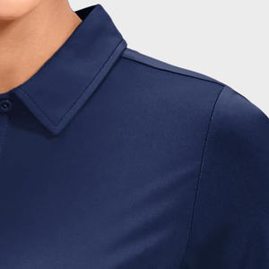 Nouveaux polos tendance pour femmes de haute qualité, couleur bleue, coton, meilleur tissu, polos pour femmes, t-shirts polo avec OEM ODM - Product Image 6