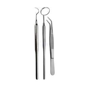 Kit de chirurgie dentaire 10 pièces en étui zippé, comprenant miroir, pinces, détartreur et sonde en acier inoxydable pour procédures diagnostiques, personnalisable - Product Image 4