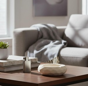 Cendrier en métal fait main avec design diamant, finition satinée, cendrier de table décoratif pour la maison, le bureau, le salon et comme cadeau - Product Image 3