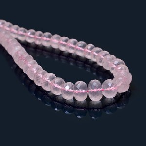 AAA+ Quartz 6mm-11mm Faceted Rondelle Beads Natural <b>Pink</b> Africa Rose Quartz Semiprecious Gemstone Loose Beads For Jewelry Making - Product Image 1