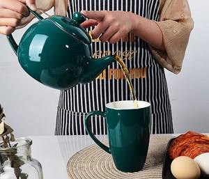 Théière en céramique de luxe avec bec verseur anti-goutte, poignée confortable, corps isotherme, idéale pour une expérience de service de thé élégante - Product Image 3