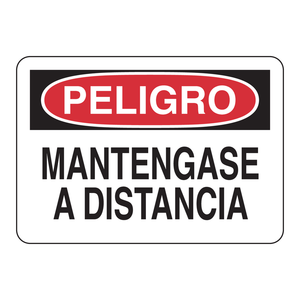 Panneau de signalisation au sol en PVC Brady Peligro Mantngase a Distancia pour zones dangereuses intérieures et extérieures - Product Image 1