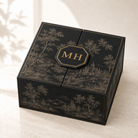 Boîte cadeau de parfum rigide de luxe personnalisée, écologique, imperméable, résistante, à double porte avec fermeture magnétique, emballage réutilisable