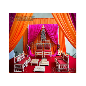 Traditional Modern Simple Wooden Sankhedha Vidhi Mandap Chairs - Product Image 1