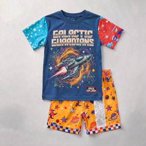 Conjunto de Verano para Niños, Camisa Ligera y Pantalones Cortos, Ropa Casual Transpirable, Talla Personalizada, Producción al por Mayor - Product Image 3