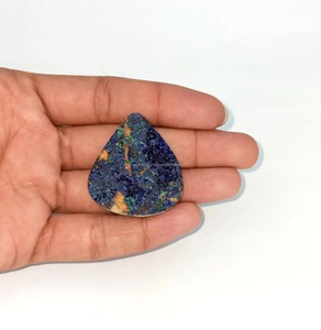 Lot de cabochons naturels en azurite et malachite druzy, pierres précieuses de guérison en cristal d'azurite et malachite, pierres précieuses en vrac à prix de gros - Product Image 1