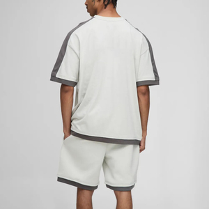 Ensemble 2 pièces tricoté en coton 100 % pour homme, coupe droite, imprimé estival, décontracté, respirant, écologique, séchage rapide, vente en gros - Product Image 3