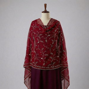 Hijab de Chifón Africano en 12 Colores al por Mayor |   Pañuelo Maxi y Chal Musulmán Bordado con Pedrería Floral, Transpirable, para Uso Diario - Product Image 6