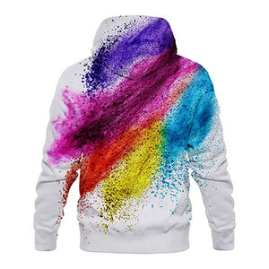 Sweat à capuche Color Splash pour homme, imprimé arc-en-ciel, sublimation, explosion de couleurs, sweat-shirt artistique tendance - Product Image 3