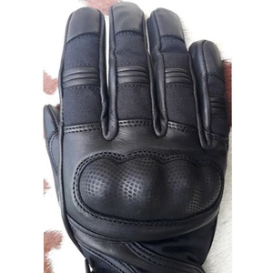 Gants de moto en cuir véritable respirants et antidérapants pour motocross, course moto, doigts entiers, unisexe, fermeture auto-agrippante, noir et blanc - Product Image 4