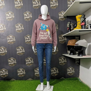 Sudadera con Capucha para Mujer TWILL SPORTS, Diseño de Planeta de Dibujos Animados con Estampado Puff, Tejido de Algodón Transpirable, Informal de Invierno, Larga - Product Image 2