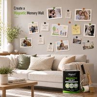 Peinture intérieure magnétique DIY pour tableau d'affichage, revêtement mural réceptif à la poudre de fer, couleur personnalisée, pour chambre d'enfant et bureau