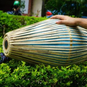 Mridangam Hecho a Mano, Tambor de Madera, Instrumento de Percusión Clásico Tradicional para Templo y Práctica - Product Image 2