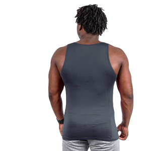 Custom Men's Sports Fitness Tank <b>Top</b> Solid Black Eco-Friendly Quick Dry Crew Neck Seamless Cotton Mesh Breathable Knitted Print - Product Image 2