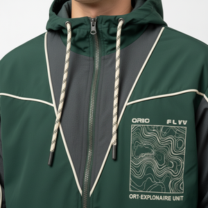 Survêtement à capuche 2-en-1 en nylon 100% léger, respirant et à séchage rapide, imprimé, décontracté, de haute qualité, bicolore, pour l'été - Product Image 4