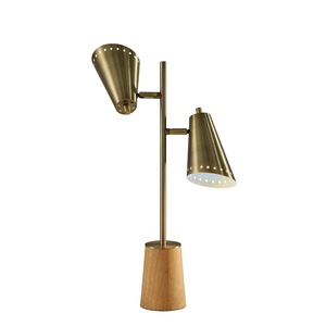 Lampe de table moderne en laiton avec abat-jour amovible de qualité supérieure, multifonctionnelle et durable, éclairage écologique pour la décoration de la maison Diwali - Product Image 1