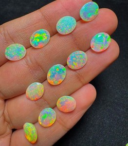 Natural Ethiopian Opal Faceted Oval Cut Multi <b>Fire</b> Loose Gemstone Welo Opal Calibrated <b>Stones</b> Jewelry Making Supplies - Product Image 2