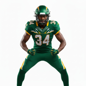 ชุดยูนิฟอร์มอเมริกันฟุตบอลแบบขายส่ง คุณภาพเยี่ยม ออกแบบได้ตามต้องการ ผลิตจากโพลีเอสเตอร์ 100% พร้อมลายพิมพ์แบบซับลิเมชั่น กางเกงขาสั้น ไซส์ใหญ่ - Product Image 4