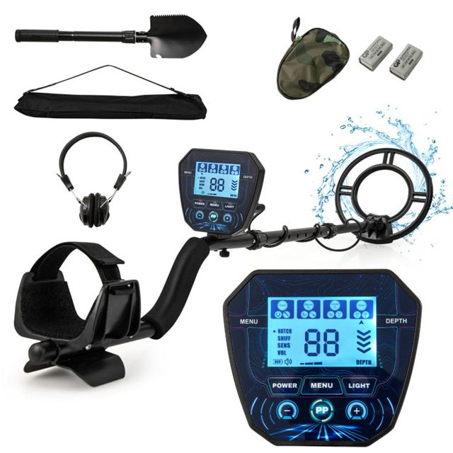 IP67 Waterproof 10\" Max Detection Depth 4 Modes Black Industrial Metal Detector with Coil