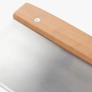 Grattoir à pâte en acier inoxydable avec manche en bois, coupe-pâte à pizza, outil de pâtisserie, règle de mesure personnalisable - Product Image 4