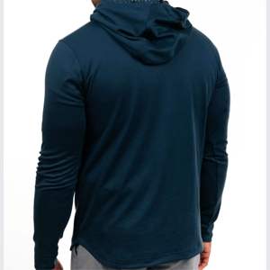 Sweat à capuche léger personnalisé bleu marine, fournisseur OEM ODM, coton polyester, molleton français, vêtements de sport unisexes, sweat à capuche double face - Product Image 2