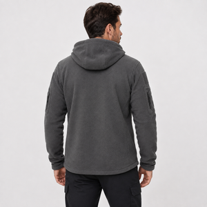 Custom Design <b>Men's</b> Fleece Zipper <b>Jackets</b> Tactical Sport <b>Warm</b> Fleece Hoodie Outdoor Windproof <b>Warm</b> Winter Coats Workwear Hoodie - Product Image 2