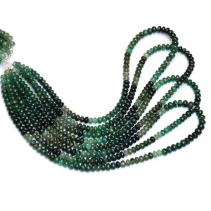 Emerald 5mm-7mm Gemstone Smooth Rondelle <b>Beads</b> Natural Multi Green Emerald Semi Precious Gemstone <b>Loose</b> <b>Beads</b> For Jewelry Making - Product Image 2