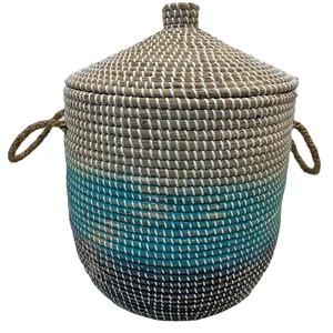 ตะกร้าอเนกประสงค์ทรงกลมจากหญ้าทะเล หรูหรา เป็นมิตรกับสิ่งแวดล้อม - Product Image 1