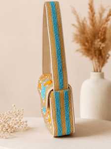 กระเป๋าถือทำมือจากอินเดีย ยี่ห้อ MS Handicraft รับรองคุณภาพ ประดับลูกปัดแก้วหลากสี ดีไซน์สั่งทำได้ พร้อมหูหิ้วแบบถือ ใช้ได้ทุกวัน - Product Image 2