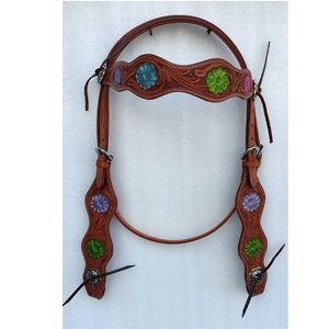 High Quality Horse Bridle Western PU Leather Rope Halter Plus Size Adjustable Anti Slip Snaffle Compression Bridle Power Hint - Product Image 1