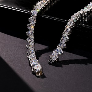 Collier en diamant taille cœur pour femme, collier de mariage de luxe en moissanite VVS, collier en diamant blanc couleur D - Product Image 2