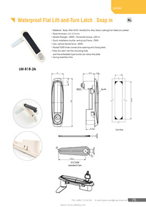 LM-818-2A แผงเซลล์แสงอาทิตย์แบบมือจับแกว่งพลาสติกแบบปุ่มกดเครื่องบินตัวยกและก้านควบคุมล็อกแผงไฟฟ้า - Product Image 4