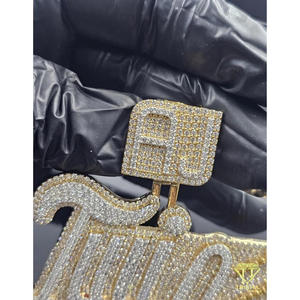 Pendentif personnalisé avec nom, serti de diamants Moissanite, collier Hip Hop en or, bijoux de style bling-bling - Product Image 6