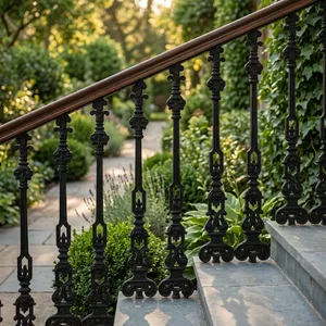 Balustres d'escalier élégants en fer forgé, kit de remplacement de meneaux décoratifs classiques en métal pour support de main courante d'escalier intérieur - Product Image 3