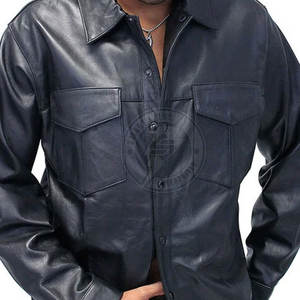 Camisas de cuero para hombre a precio razonable para venta en línea, nueva llegada, camisas de cuero de color sólido para hombre - Product Image 4