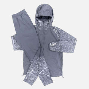 Custom Men's Windbreaker Tracksuit Set Breathable <b>Waterproof</b> Hooded <b>Jacket</b> and Joggers 2 Piece Sportswear Set for Running Gym - Product Image 1