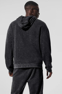 Sweat à capuche unisexe surdimensionné de haute qualité avec logo personnalisé, style vintage délavé à l'acide, en coton mélangé épais, basiques pour couples - Product Image 3