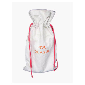 Durable Reusable Laminated <b>Canvas</b> <b>Drawstring</b> <b>Bag</b> with Orange Nylon <b>Drawstring</b> Custom Logo Embroidery Premium Branding Packaging - Product Image 1