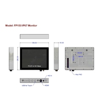 IP67 Wasserdichter LCD Industrie-Marine-Monitor Touchscreen (PCAP/Resistiv) Automatische Dimmung IR-Fernbedienung Aluminium LED DP SDI