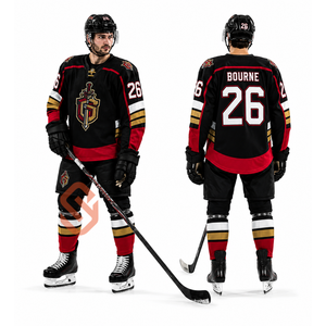 Custom Hockey Jersey Men <b>White</b> Orange Black Sublimated Ice Hockey Name Number Team Uniform Wholesale OEM Hockey Wear USA Canada - Product Image 6