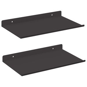 Black Modern Floating <b>Shelves</b> <b>Wall</b> Decor <b>Wall</b> <b>Mounted</b> Engineered Wood Durable Multifunction Storage <b>Shelf</b> Set 2-14 Living Room - Product Image 6