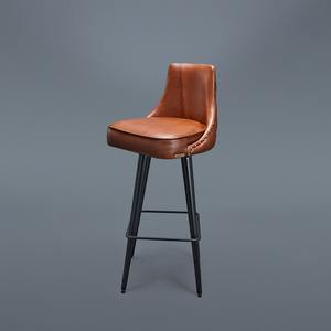 Silla de Bar Chester de Alta Demanda, Asiento y Respaldo de Cuero Azul Buff con Espuma Aprobada por FIR para Muebles de Hogar, Bar, Hotel y Restaurante - Product Image 5