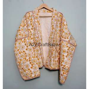 Best Selling Handmade 100% Pure Cotton Quilted Kantha <b>Jacket</b> Comfortable Breathable Spring <b>Jackets</b> for <b>Women</b> and Girls - Product Image 6