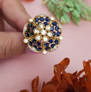 STUNNING SPARKLES Stylish Premium Quality <b>Brass</b> Gold Plated Zircon Beautiful <b>Ring</b> for Party Wear Trendy Collection Women's Girls - Product Image 4
